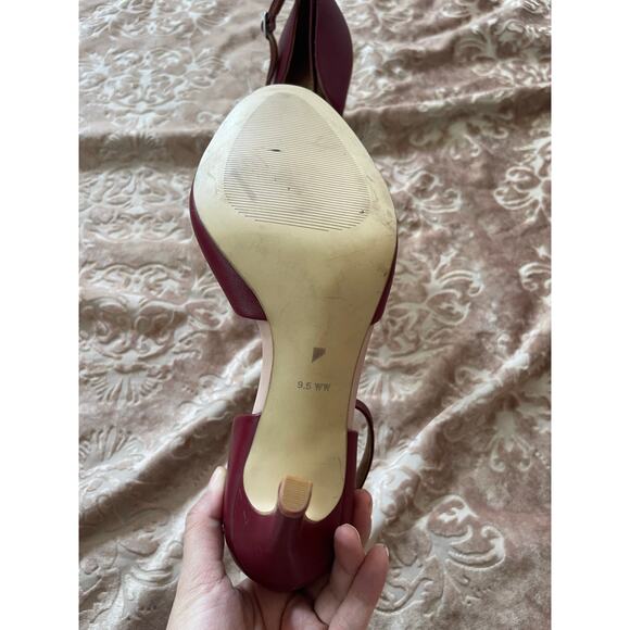 Shoes of prey burgundy leather high heels closed toe size 9.5 WW - Picture 4 of 5